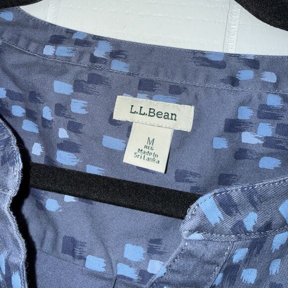 L.L. Bean Women’s Cotton Comfort Tencel Dress in Vintage Indigo Brush Print M - Picture 5 of 6